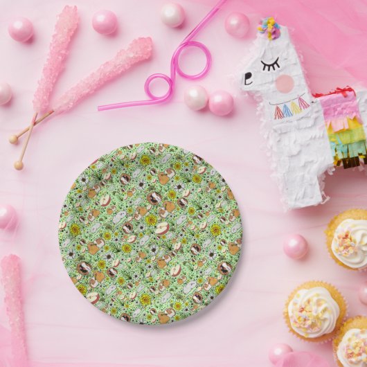 Guinea Schweine in Grün Pappteller (Party)