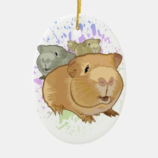 Guinea Schweine Keramik Ornament (Vorne)