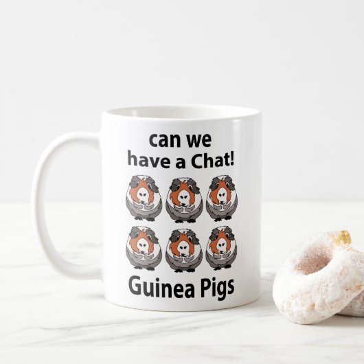 Guinea Schweine können wir einen Chat Helle Guinea Kaffeetasse (Mit Donut)