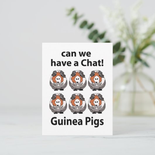 Guinea Schweine können wir einen Chat Helle Guinea Postkarte (Stehend Vorderseite)