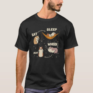Guinea Schweine Lebenszyklus essen Schlaf Rad Wied T-Shirt