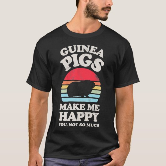 Guinea Schweine machen mich glücklich Funny Guinea T-Shirt (Vorderseite)