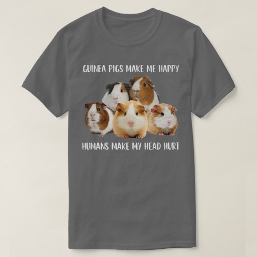 Guinea Schweine machen mich glücklich, Menschen ma T-Shirt (Design vorne)