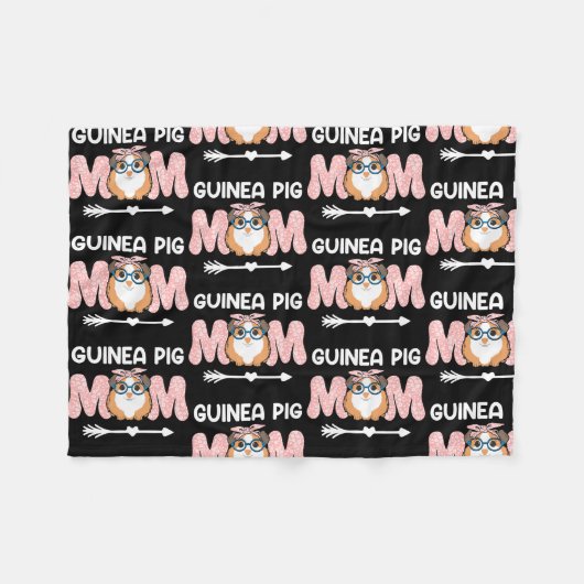 Guinea Schweine Mama Funny Rodents  Fleecedecke (Vorderseite (Horizontal))