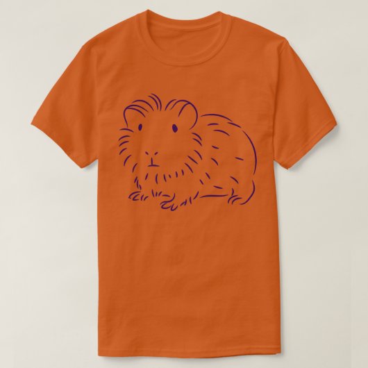 Guinea Schweine-Minimal Zeichnend T-Shirt (Design vorne)