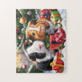 Guinea Schweine mit Weihnachtsgeschenken Puzzle (Vertikal)