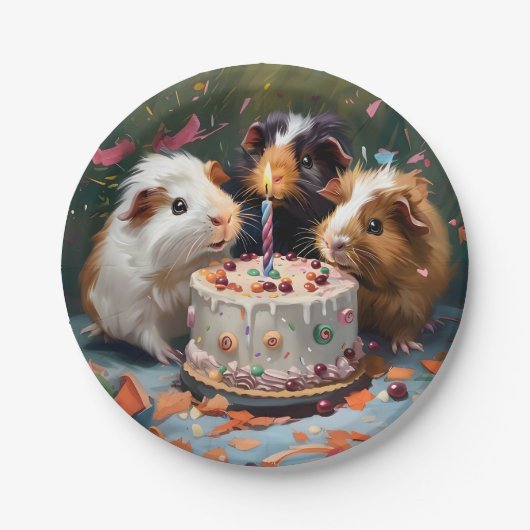 Guinea Schweine Party Pappteller (Vorderseite)
