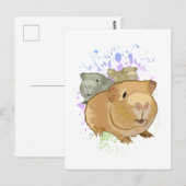 Guinea Schweine Postkarte (Vorne/Hinten)