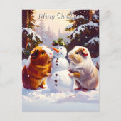 Guinea Schweine & Schneemann Weihnachten (Vorderseite)