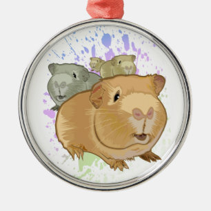 Guinea Schweine Silbernes Ornament