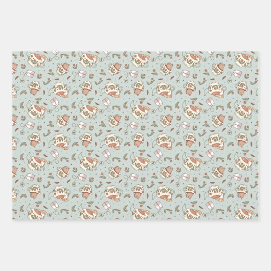 Guinea Schweine und Capybara festliche Muster Set Geschenkpapier Set (Vorderseite 2)