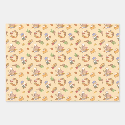 Guinea Schweine und Capybara Muster Set von drei Geschenkpapier Set (Vorderseite 2)