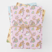 Guinea Schweine und Capybara Muster Set von drei Geschenkpapier Set (Beispiel)