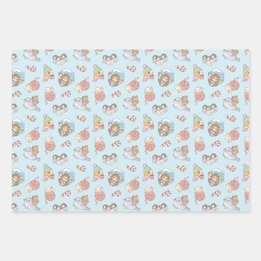 Guinea Schweine und Capybara Muster Set von drei Geschenkpapier Set (Vorderseite 3)