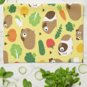 Guinea Schweine und ihre Leckereien Geschirrtuch (Gefaltet)