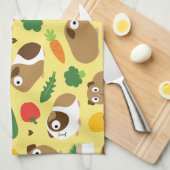 Guinea Schweine und ihre Leckereien Geschirrtuch (Viertel Falte)