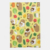 Guinea Schweine und ihre Leckereien Geschirrtuch (Vertikal)