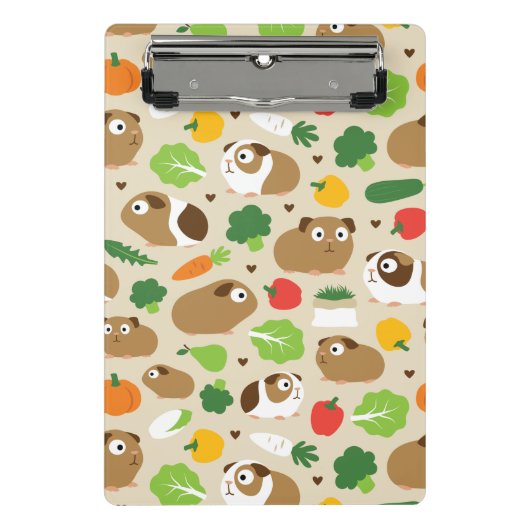 Guinea Schweine und ihre Leckereien Mini Klemmbrett (Vorderseite)