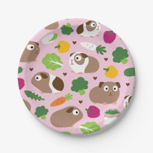 Guinea Schweine und ihre Leckereien Pappteller