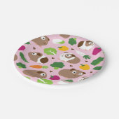 Guinea Schweine und ihre Leckereien Pappteller (Schrägansicht)