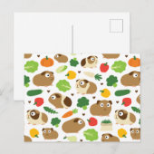 Guinea Schweine und ihre Leckereien Postkarte (Vorne/Hinten)