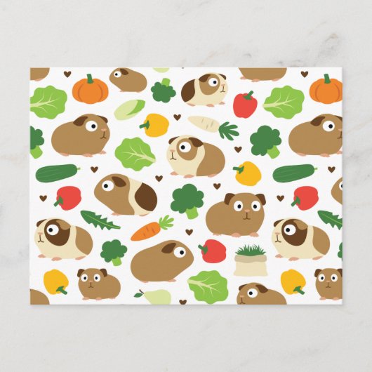 Guinea Schweine und ihre Leckereien Postkarte (Vorderseite)