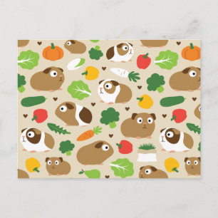 Guinea Schweine und ihre Leckereien Postkarte