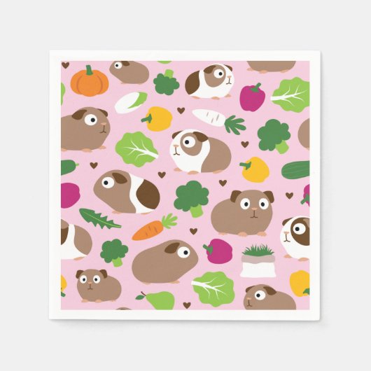 Guinea Schweine und ihre Leckereien Serviette (Vorderseite)