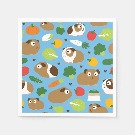 Guinea Schweine und ihre Leckereien Serviette (Vorderseite)