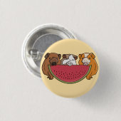 Guinea Schweine und Wassermelone Illustration Button (Vorne & Hinten)