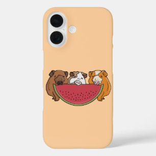 Guinea Schweine und Wassermelone Illustration iPhone 16 Hülle