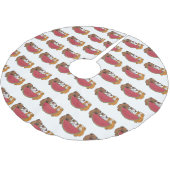 Guinea Schweine und Wassermelone Illustration Polyester Weihnachtsbaumdecke (Schrägansicht)