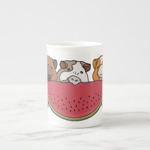 Guinea Schweine und Wassermelone Illustration Porzellantasse