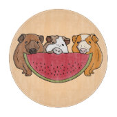 Guinea Schweine und Wassermelone Illustration Schneidebrett (Vorderseite)