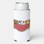 Guinea Schweine und Wassermelone Illustration Selters Dosenkühler (Seltzer Rückseite)