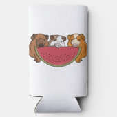 Guinea Schweine und Wassermelone Illustration Selters Dosenkühler (Rückseite)