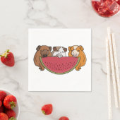 Guinea Schweine und Wassermelone Illustration Serviette (Beispiel)