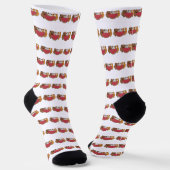 Guinea Schweine und Wassermelone Illustration Socken (Gewinkelt)
