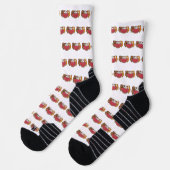 Guinea Schweine und Wassermelone Illustration Socken (Links)