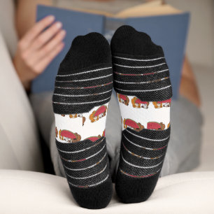 Guinea Schweine und Wassermelone Illustration Socken