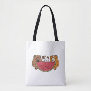Guinea Schweine und Wassermelone Illustration Tasche
