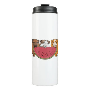 Guinea Schweine und Wassermelone Illustration Thermosbecher