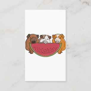 Guinea Schweine und Wassermelone Illustration Visitenkarte