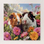 Guinea Schweine unter Wildblumen Puzzle (Vertikal)