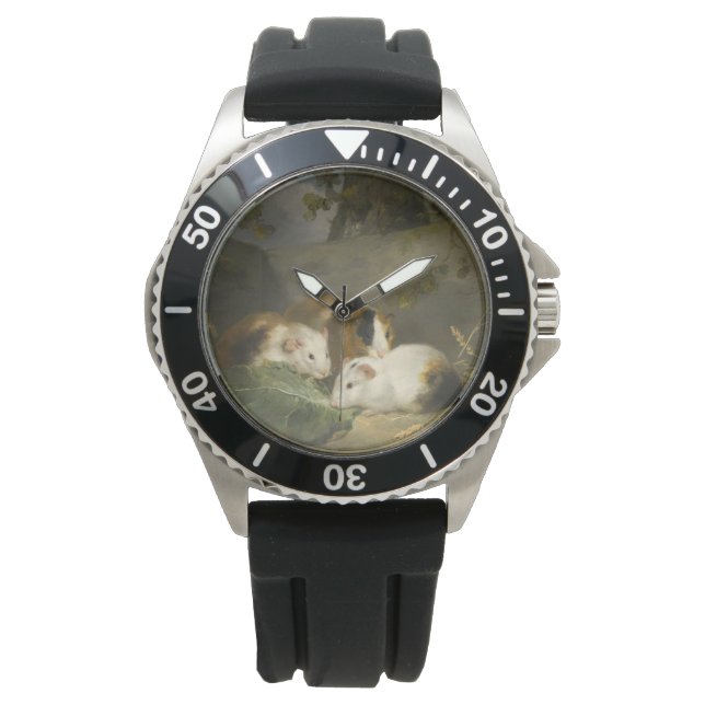 Guinea Schweine (von George Morland) Armbanduhr (Vorderseite)