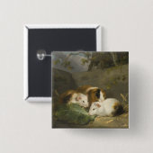Guinea Schweine (von George Morland) Button (Vorne & Hinten)