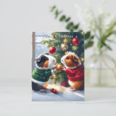 Guinea Schweine & Weihnachtsbaum Weihnachten (Stehend Vorderseite)