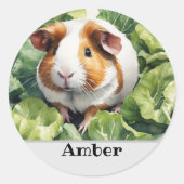 Guinea Schweinebezeichnung Verpackung Runder Aufkleber (Vorderseite)