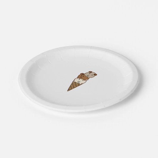 Guinea Schweineeis Pappteller (Schrägansicht)