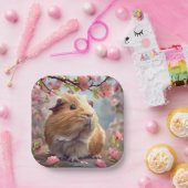 Guinea Schweinefieber mitten im Frühling blüht Pappteller (Party)